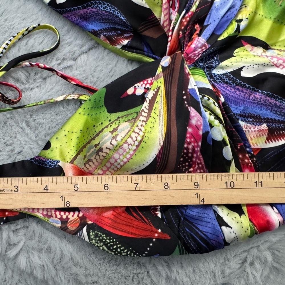 Vintage Cache Silk Floral Halter Dress Size 2 Maximalist Resortwear 2000s - Picture 15 of 16
